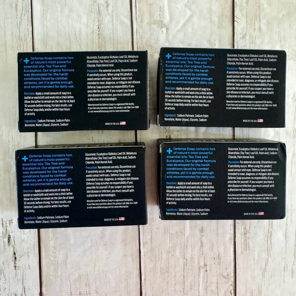 Defense Original Daily Clean Bar Soap 4 Pack Tea Tree Eucalyptus 4.2oz Each NEW